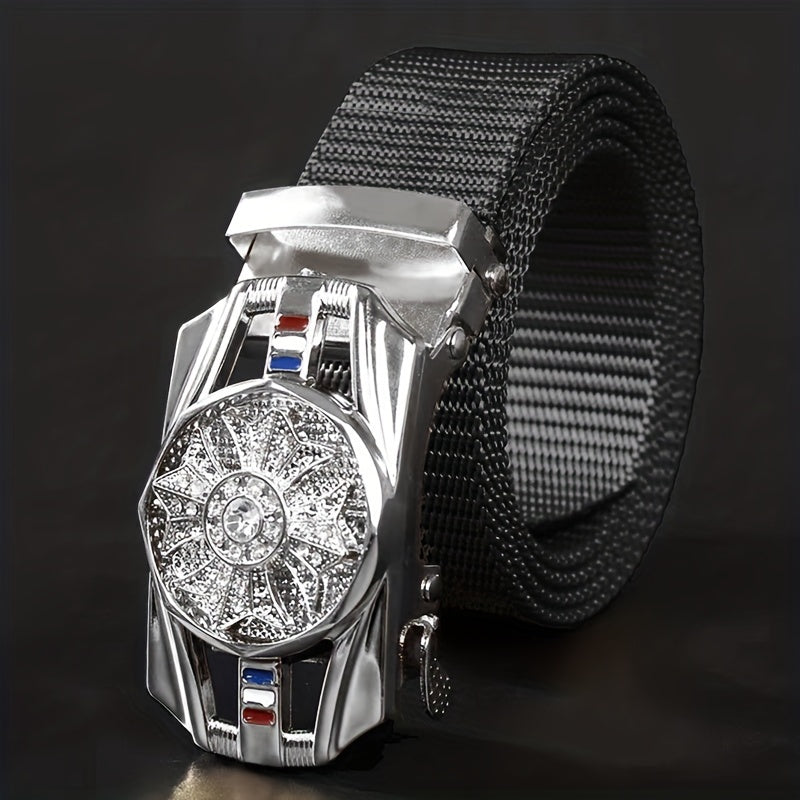 Automatic Buckle Slider Men's Casual Nylon Canvas Belt