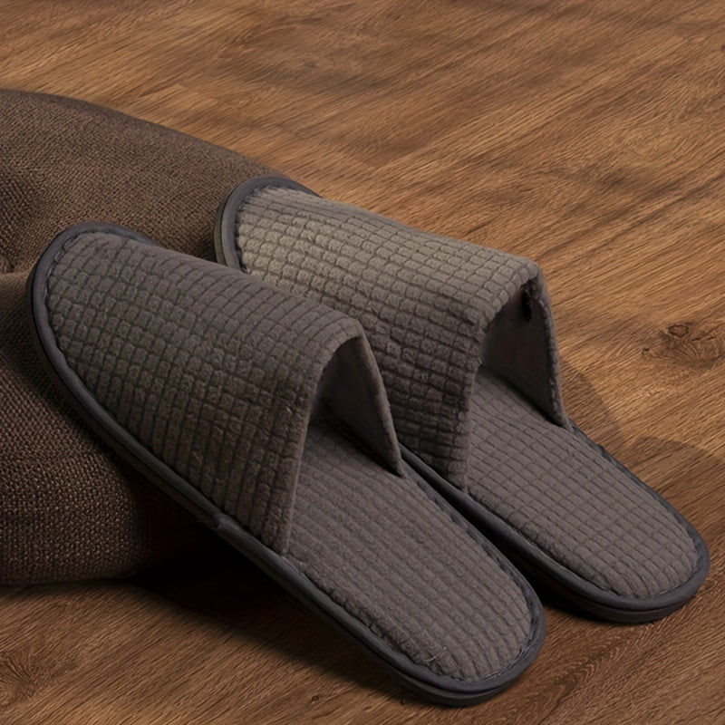 Men's Round Toe Slip On Non slip Bedroom Slippers Home Shoes