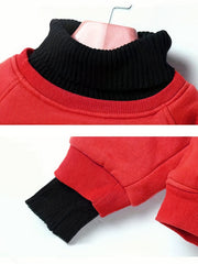 Girls Turtleneck Hoodie Sweatshirt Pullover