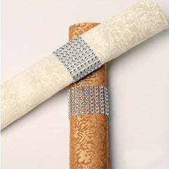 6pcs Rhinestone Napkin Rings for Parties, Weddings, and Gatherings