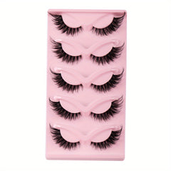 5 Pairs Fox Eye Lashes Winged End Cat Eye Lashes for Party Makeup