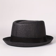 Casual Sunshade Straw Hat With Band for Outdoor Travel Seaside Unisex