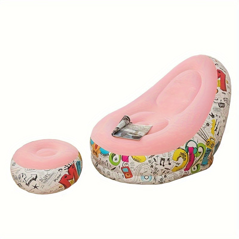 Macaron Flocking Inflatable Lazy Sofa Lounger