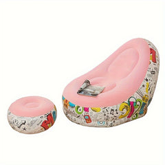 Macaron Flocking Inflatable Lazy Sofa Lounger