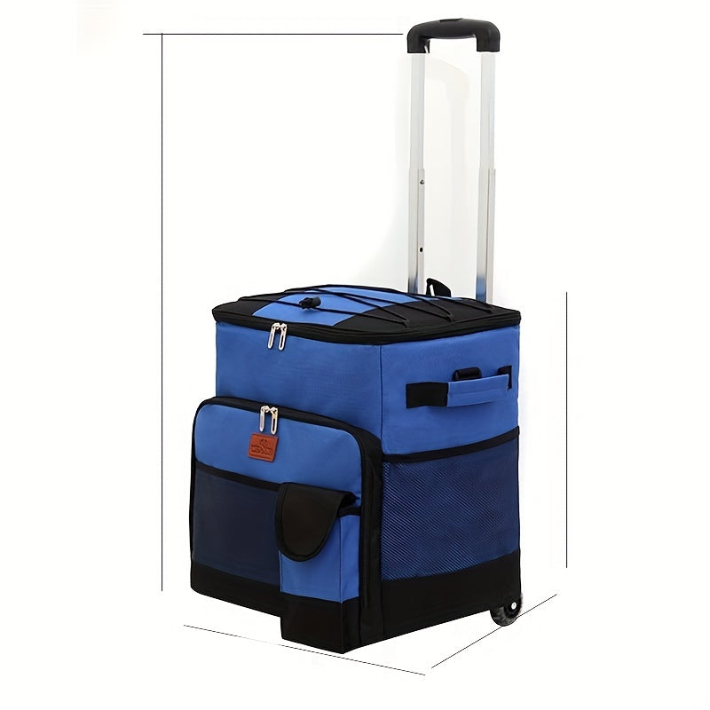 Portable Rolling Cooler Removable Wheels Insulated Collapsible Cooler On Wheels