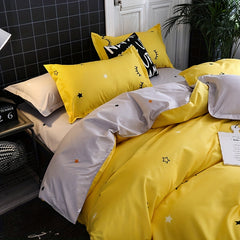 Cartoon Eyelash Print Duvet Cover Set Soft Comfortable Breathable