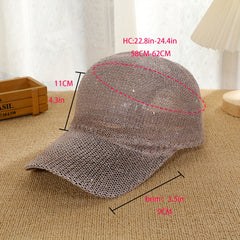 Glitter Shinny Knitted Baseball Cap Solid Hollow Breathable Dad Hat