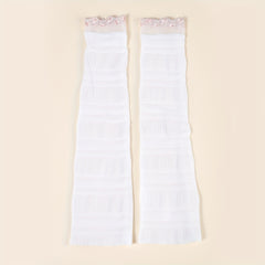 Lace Long Gloves Women Arm Sleeves Sunscreen UV Protection Fingerless Glove