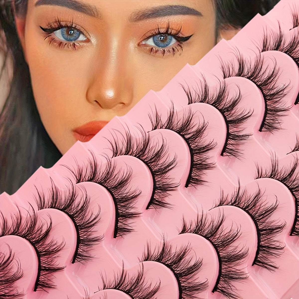 Cat Eye Faux Mink Lashes Natural Fluffy Eyelashes 3D Curling False Extension