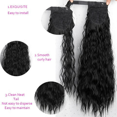Kinky Curly Ponytail Extensions Synthetic Hair Piece