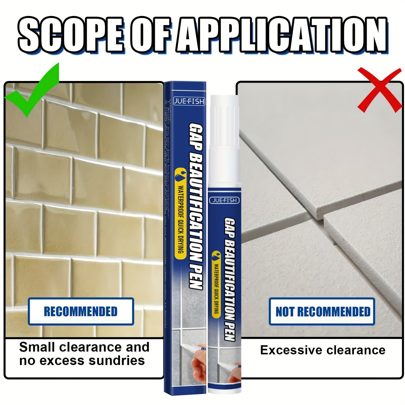 1pc Grout Pen Ceramic Tile Repair Pen Bathroom Waterproof Mildew proof