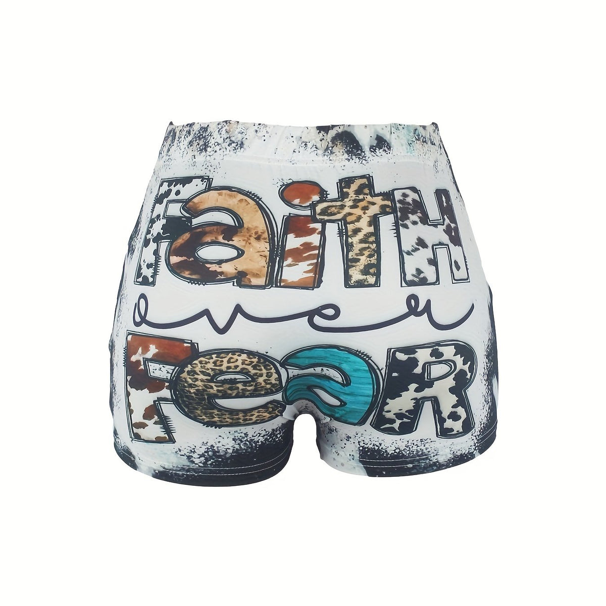 Letter Print Skinny Shorts Casual Shorts