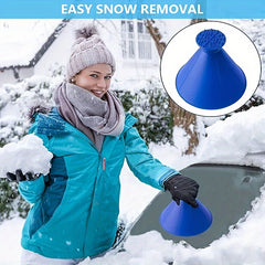 2pcs Car Windshield Ice Scraper Funnel Snow Removal Shovel De Ice Tool Winter