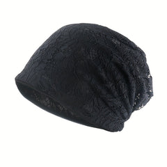 Lace Flower Beanie Elastic Lightweight Skull Cap