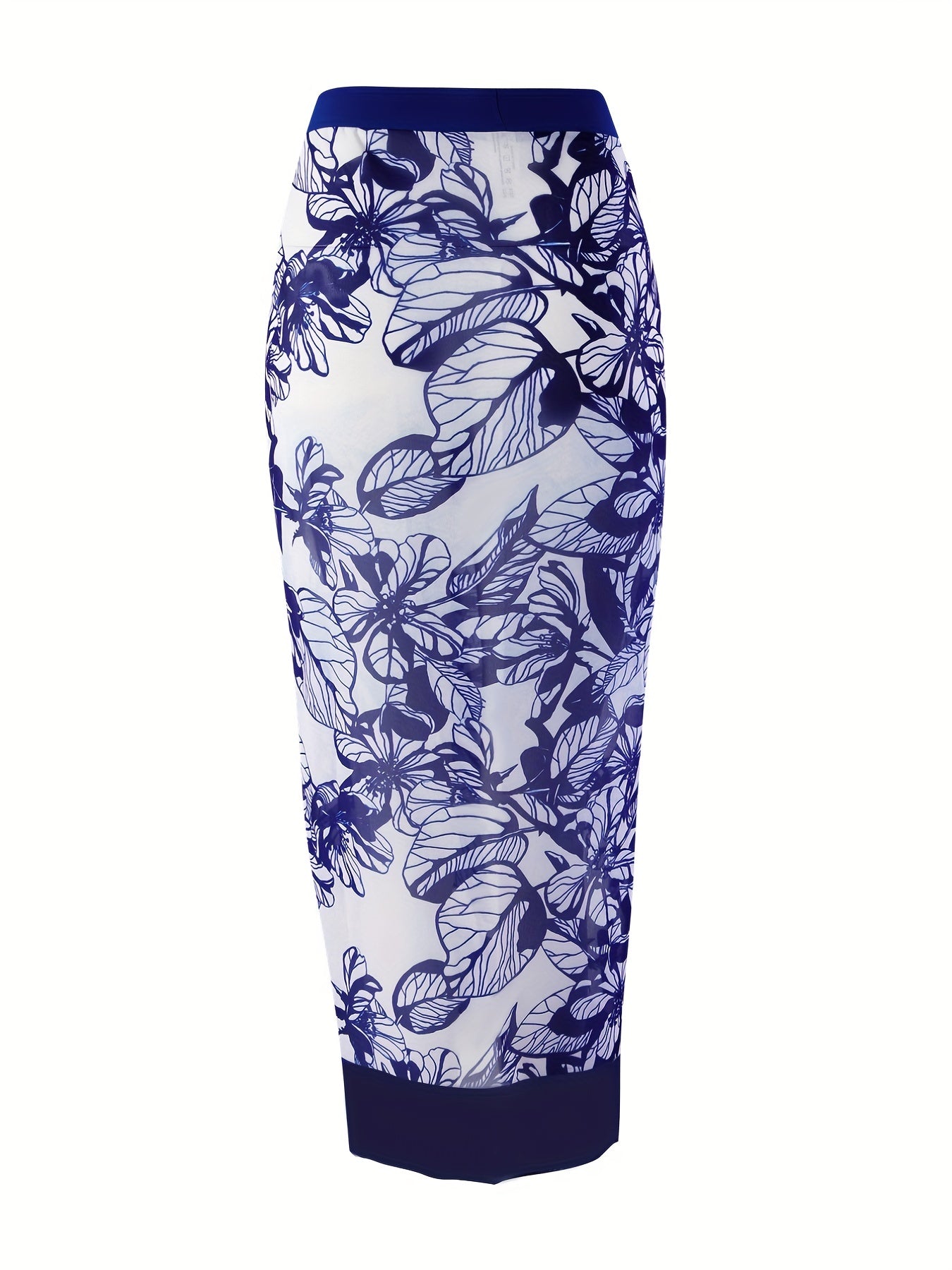 Women's Plus Leaf Print Beachwear Wrap Skirt
