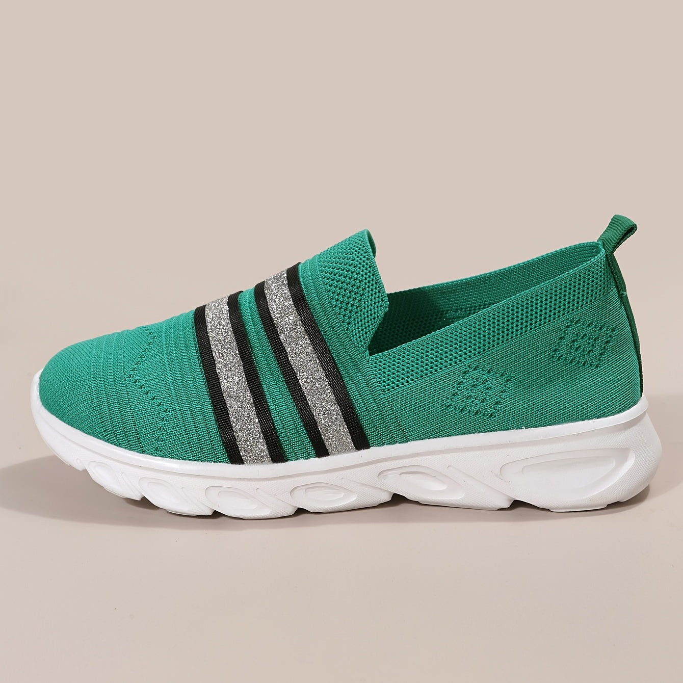 Women's Striped Mesh Breathable Walking Shoes Lightweight Running Shoes
