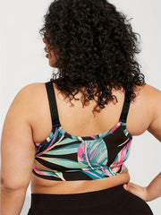  Tropical Print Zipper Front Sports Bra