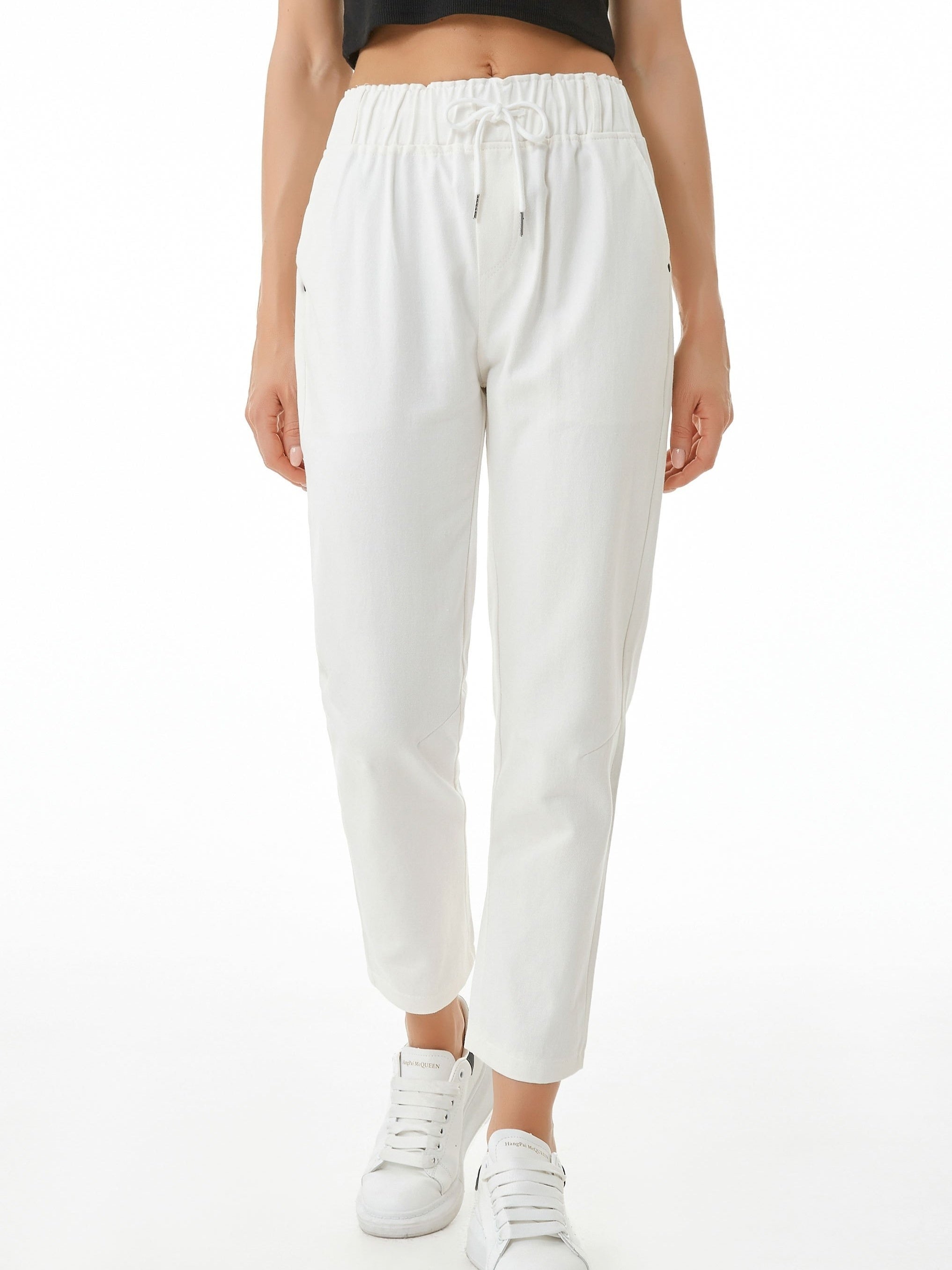 Ankle Length Harem Pants Elastic Waist Casual Trousers