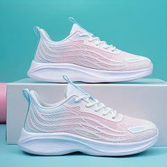 Women's Breathable Mesh Lace-up Sneakers Lightweight Sporty Shoes