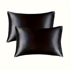 2pcs Ice Silk Face Pillowcase Solid Color Single Pillowcase RV Holiday Bedding