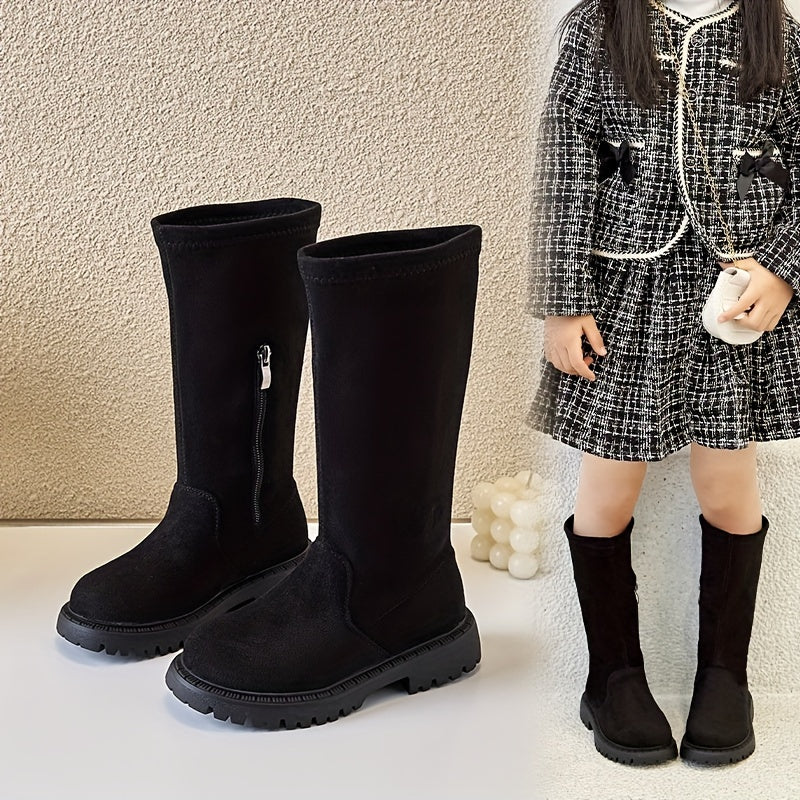 Girls' Solid Zipper Winter Boots Warm Plus Fleece Autumn Comfort