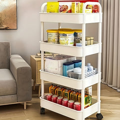 Pulley Movable Push Frame Storage Cart with Wheels