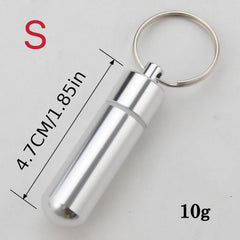 Waterproof Stainless Steel Pill Case Keychain