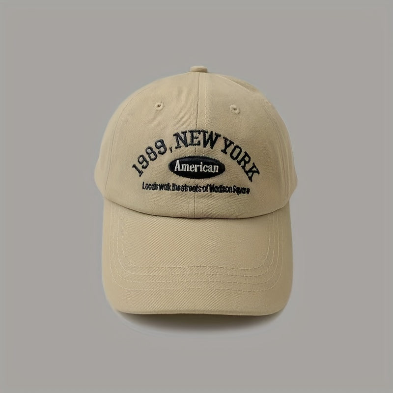 Unisex Breathable Adjustable Baseball Cap with Letter Embroidery