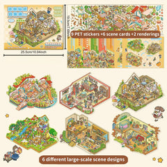 17pcs Landscape Sticker Collection Book DIY Scrapbook Decal