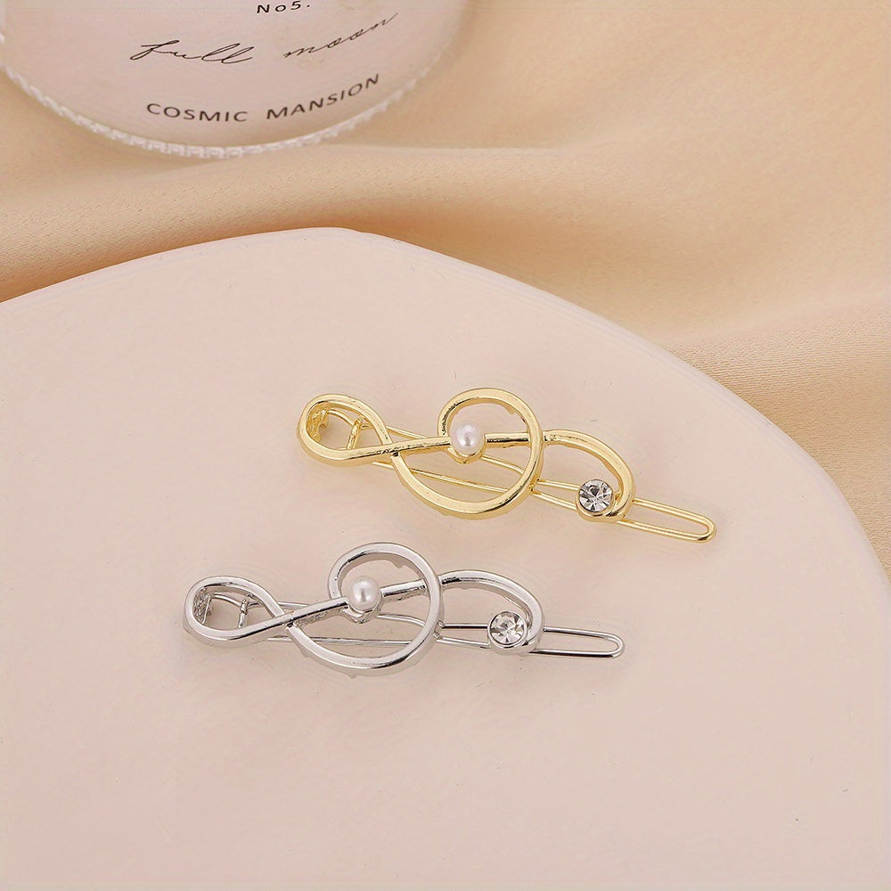 Glossy Alloy Notes Hair Clip Hair Accessories