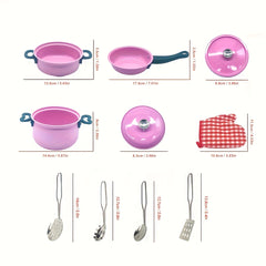 Pink Stainless Steel Cooking Set for Kids