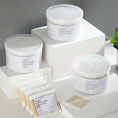 500pcs Disposable Swabs Double Ended Buds with Box for Makeup Daily Cleaning