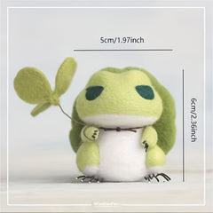 Traveling Frog Wool Felt DIY Material Package with Keychain