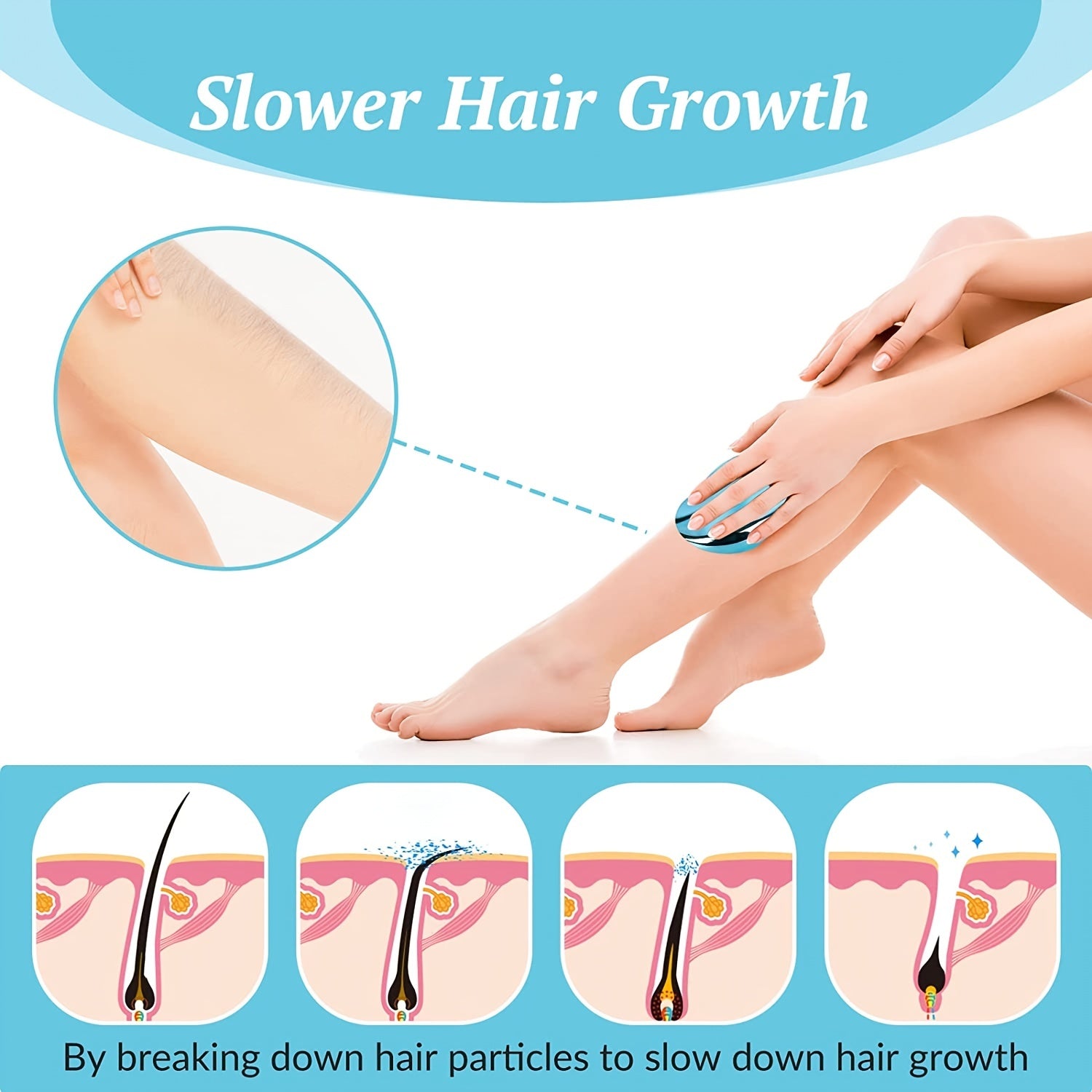 Crystal Hair Eraser Reusable Hair Remover Painless Exfoliation Tool