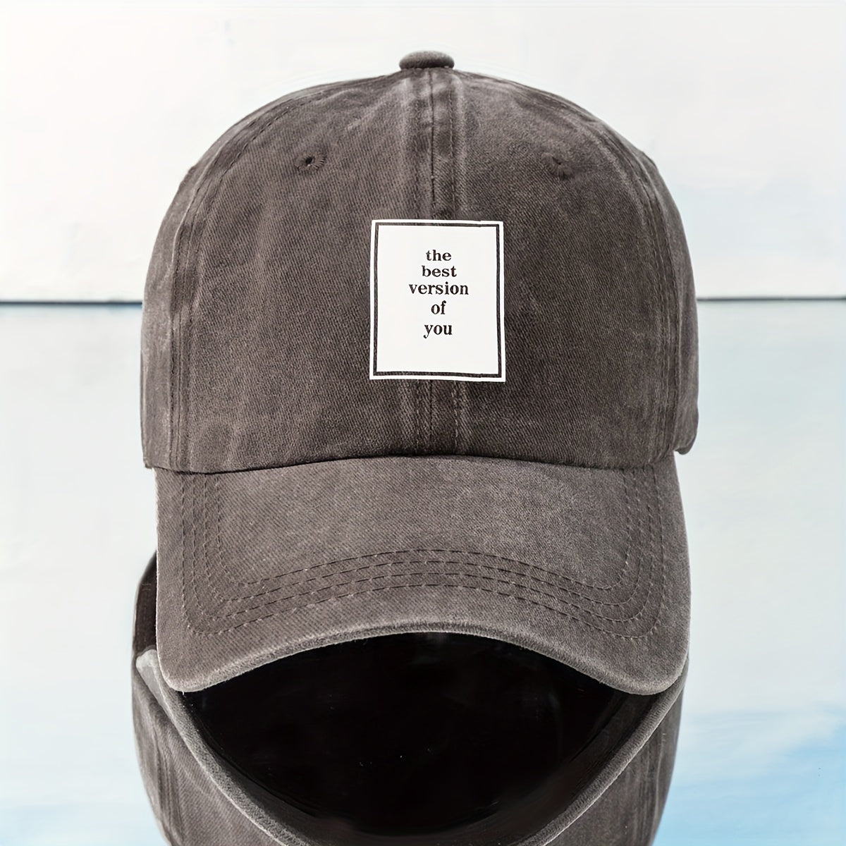 Washed Cotton Dad Baseball Cap Label Print Sports Hat