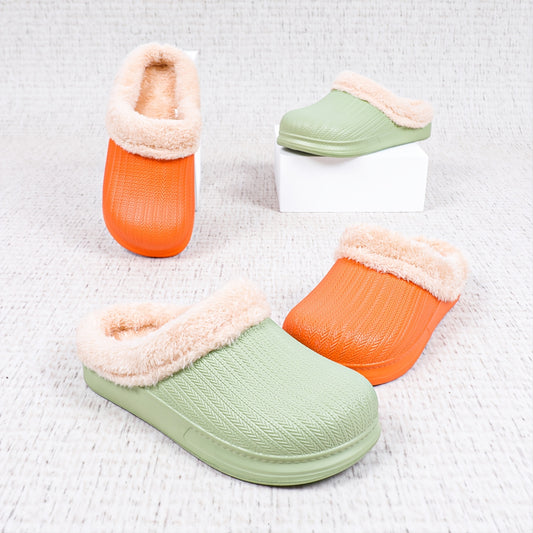Women's Plush Warm Slippers Waterproof & Fuzzy House Shoes