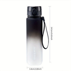 650ml Gradient Frosted Plastic Water Bottle Lightweight Leakproof Cup