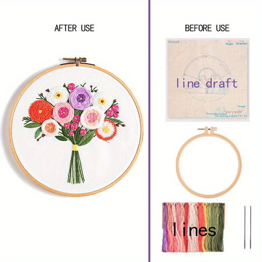 Floral Series Embroidery Starter Kit For Beginners