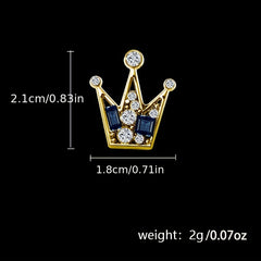 Men's Crown Collar Pin Crystal Collar Clip
