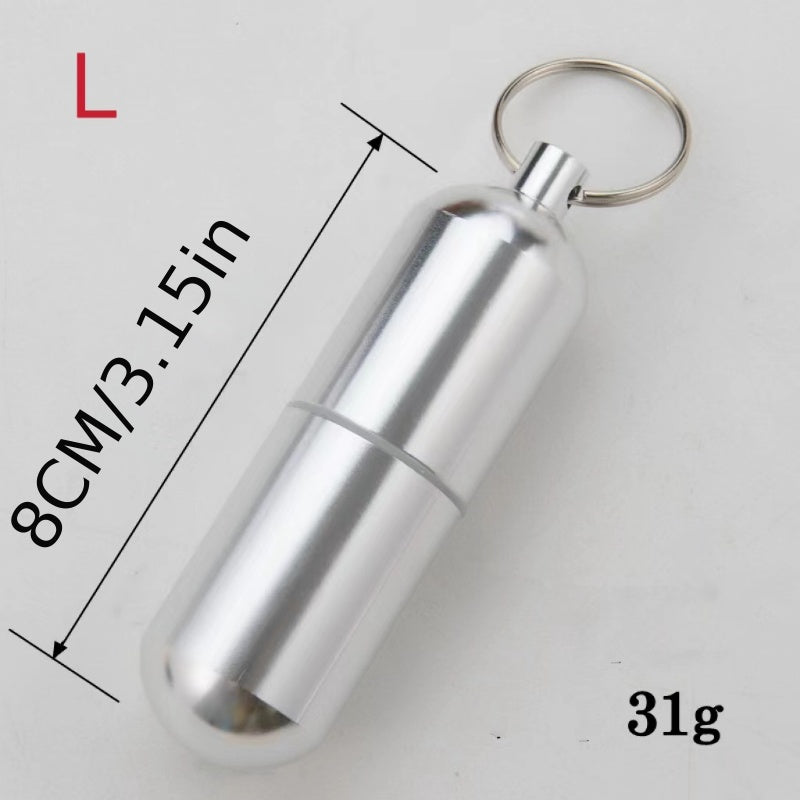 Waterproof Stainless Steel Pill Case Keychain