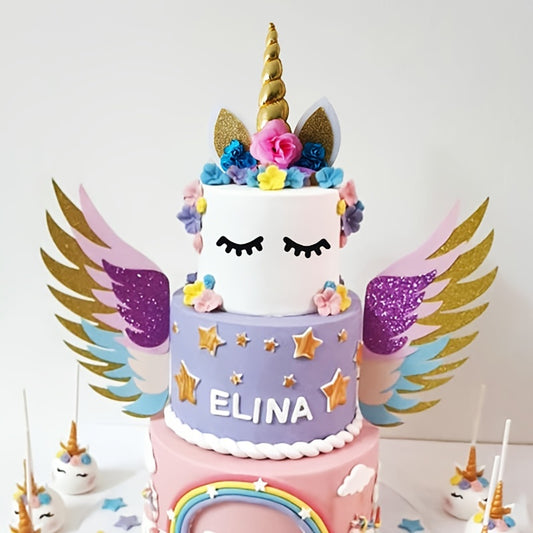 Magical Unicorn Cake Topper Set for Parties & Weddings