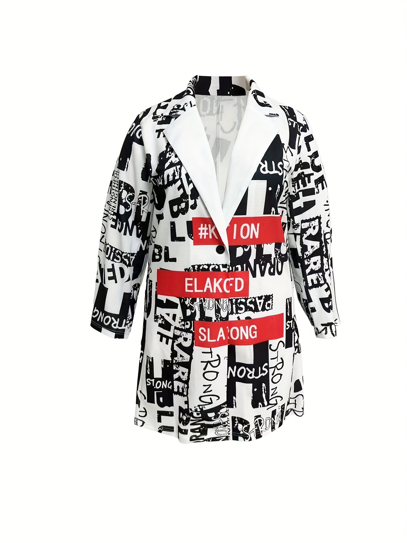  Pop Art Print Long Sleeve Blazer