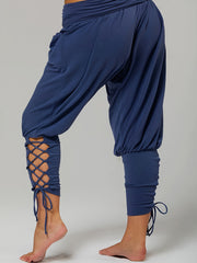  Casual Pants Women's Plus Plain High Rise Lace Up Medium Stretch Pants