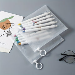 3pcs Portable Document Bags Frosted Transparent Storage