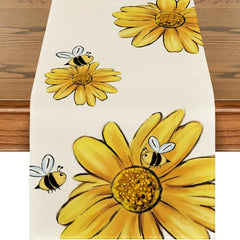 Watercolor Hydrangea Table Runner - Flower Printed Stain Resistant