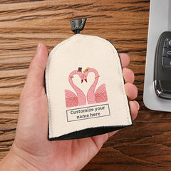 Flamingo Pattern Key Bag Ultra Thin Large Capacity Car Key Case