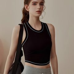 Sleeveless Crop Top Racerback Sports Tank Top