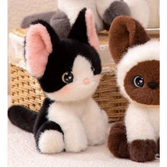 Cute Cat Plush Toy Soft Fluffy Kitten Stuffed Animal Desk Decor Gift