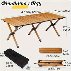 Portable Aluminum Egg Roll Table for Outdoor Camping Picnic BBQ