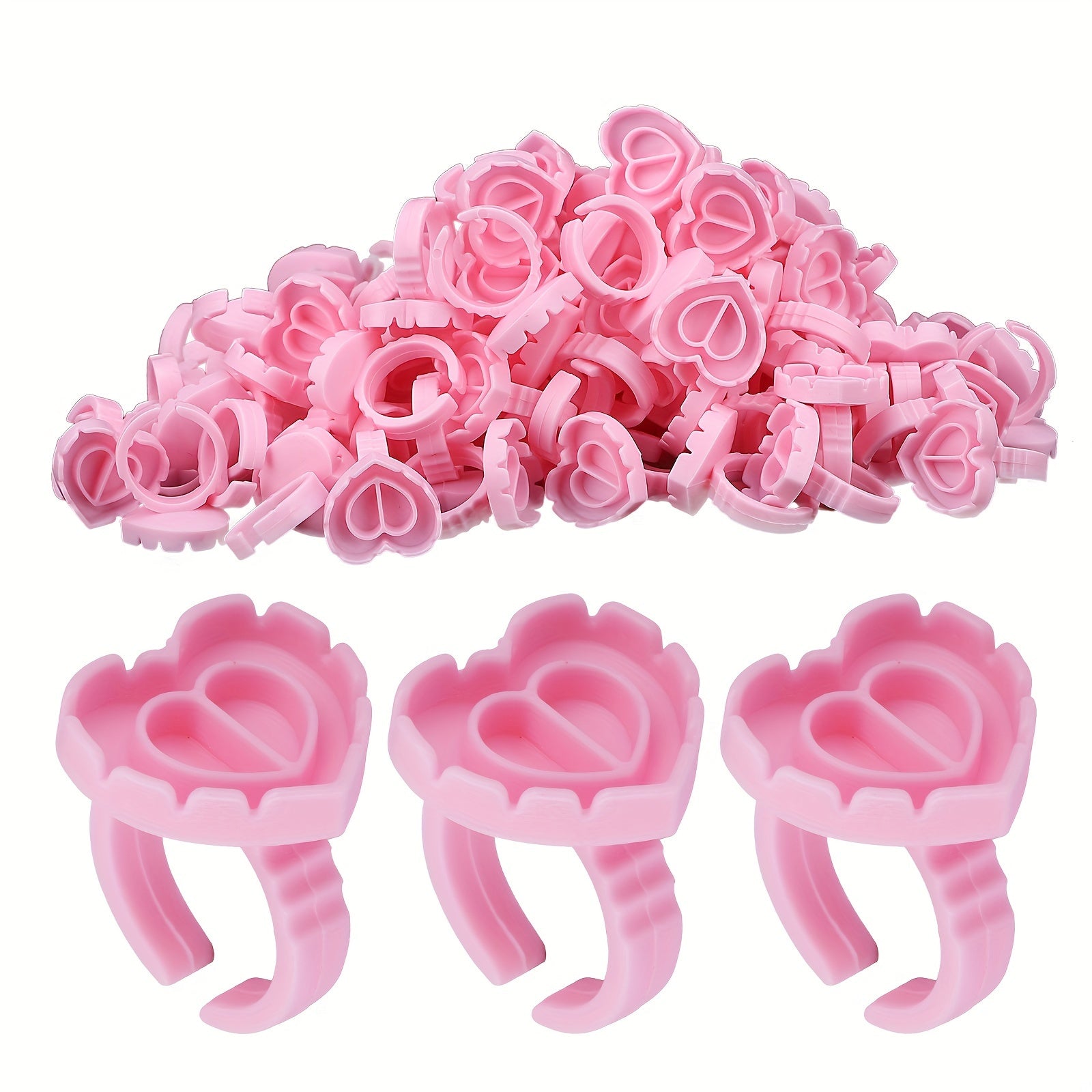 100 PCS Glue Rings Lash Glue Holder Fanning Blossom Cups For Eyelash Extensions